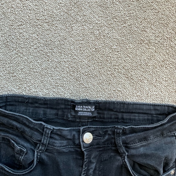 ZARA TRAFALUC JEANS BLACK STRETCH SKINNY size 6 - Picture 2 of 3
